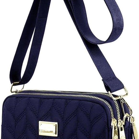 Women Crossbody Bag Nylon Small Multi-Pocket Waterproof Shoulder Purse - Picture 1 of 7